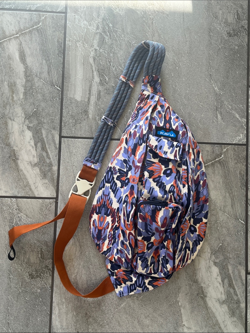 💜 Kavu Rope Sling Bag Original canvas West Wind Color Watercolor